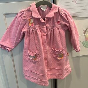 Vintage corduroy toddler dress 2t kittens polkadots